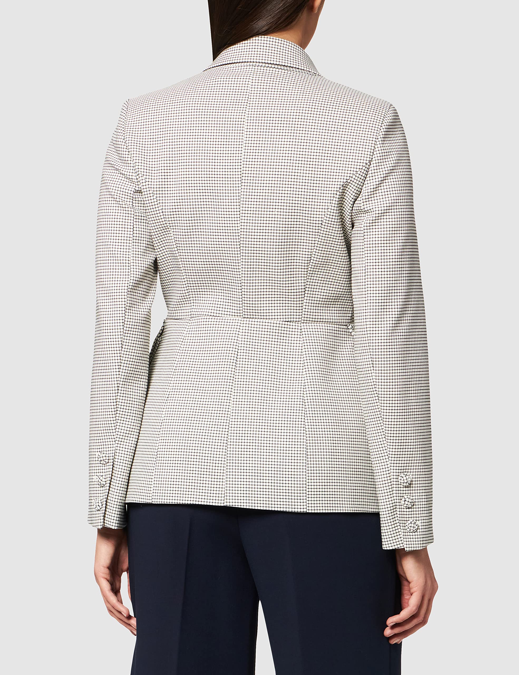 IPEKYOL Blazer Debajo de Las Caderas con Accesorios de botón Casual, Aceite, 44 para Mujer