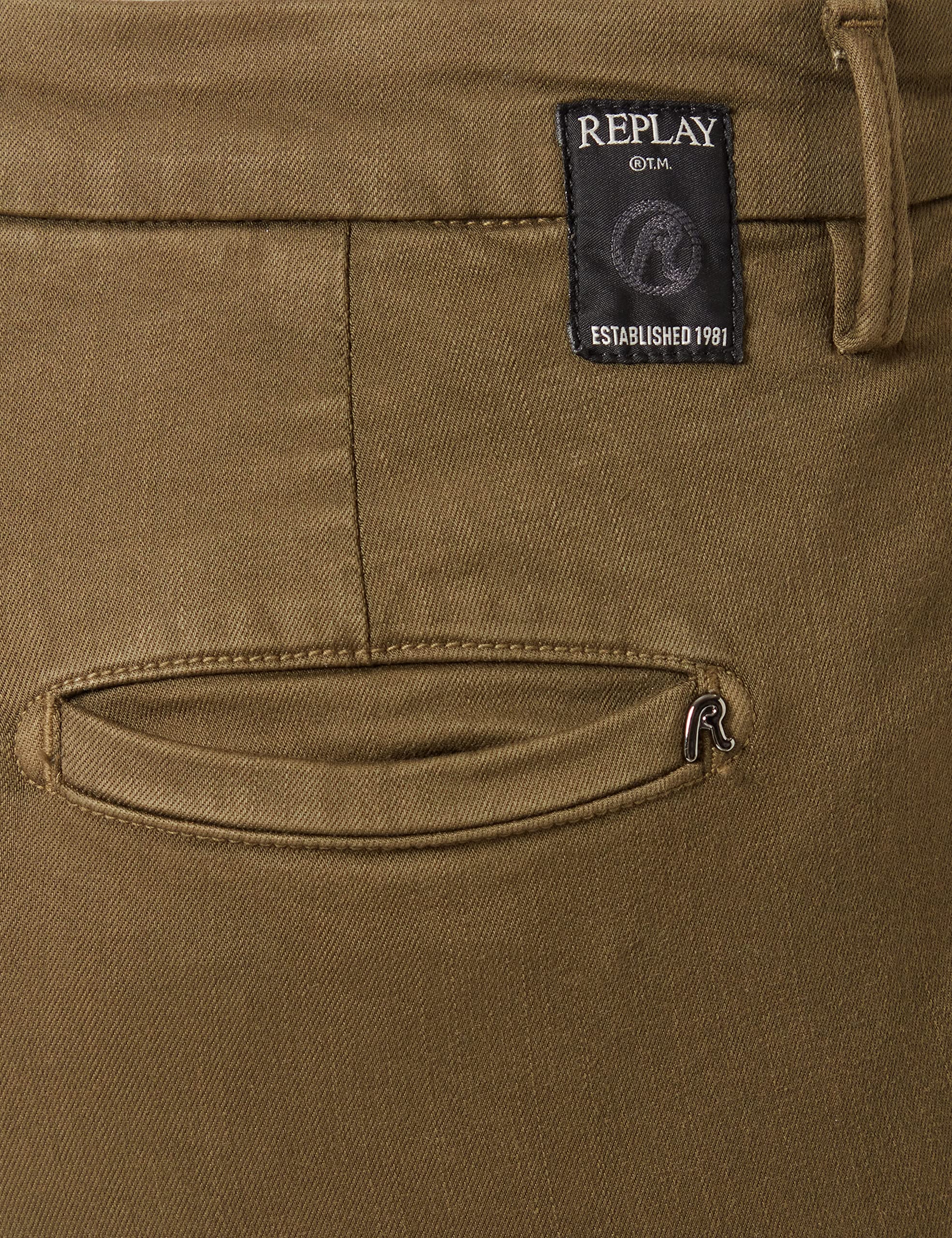 REPLAY Lailah Jeans, 238 Verde Militar, 28W x 30L para Mujer