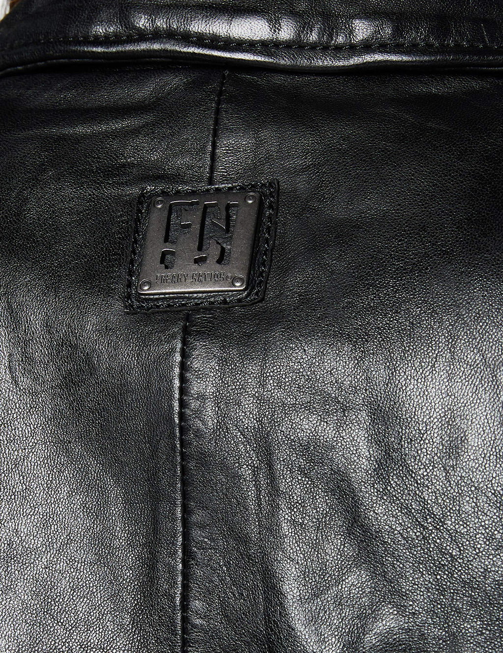 Freaky Nation Bali-FN SC Chaqueta de Cuero, Black, XL para Mujer