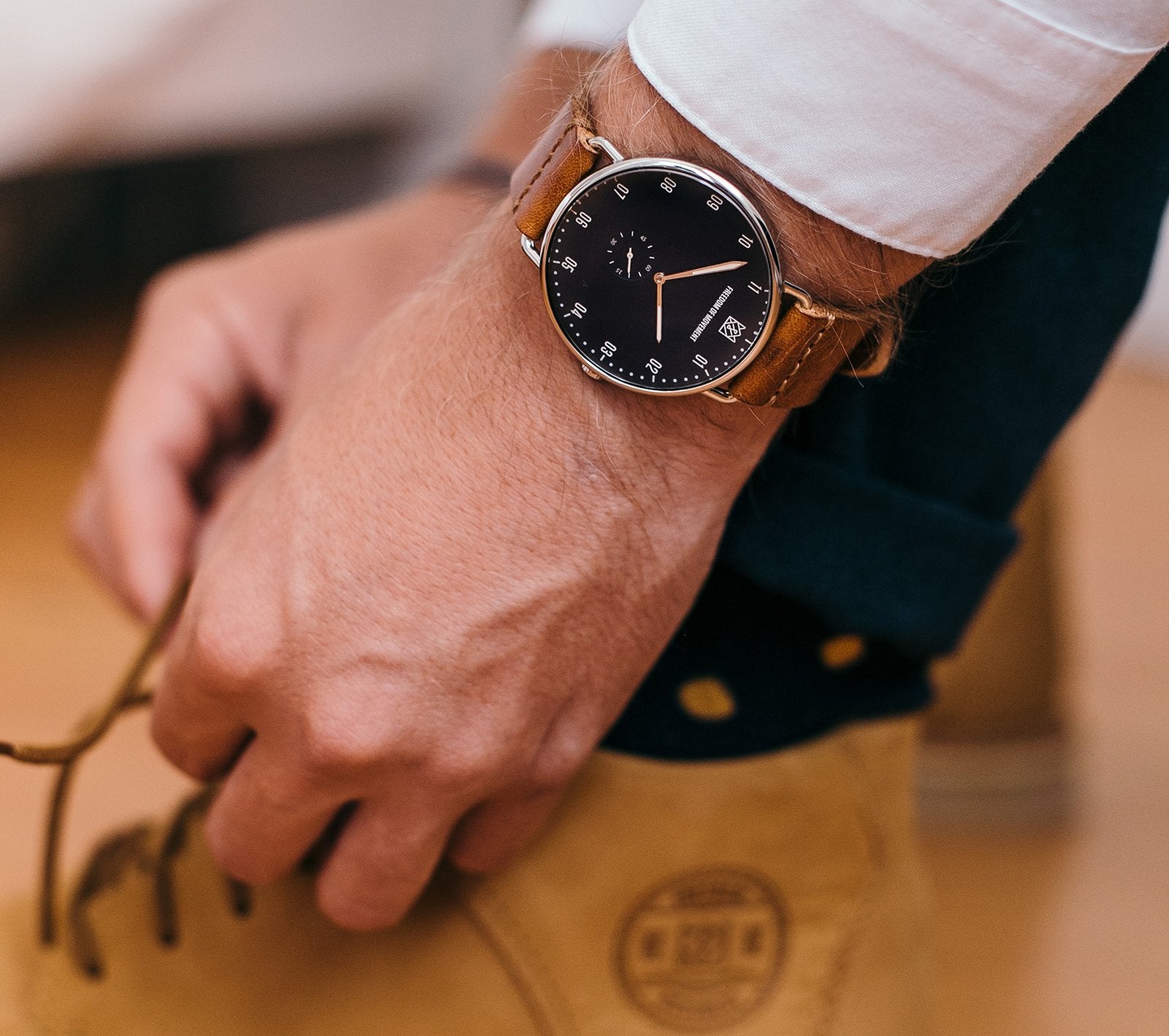 Maverick Deep Blue/ Silver- Cognac Leather - Freedom of Movement