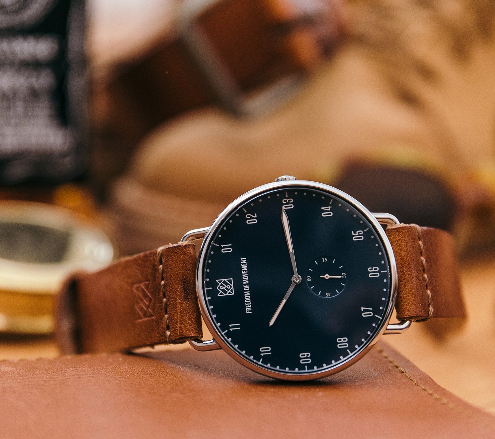 Maverick Deep Blue/ Silver- Cognac Leather - Freedom of Movement
