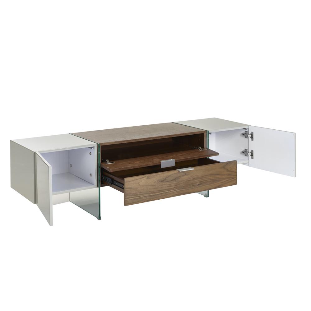 Sturado TV unit light grey and walnut