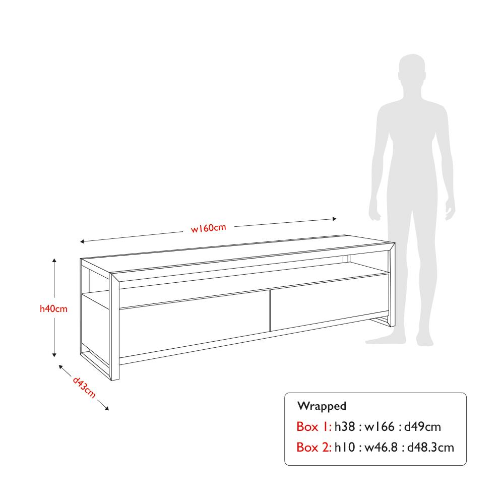 Sturado TV unit light grey and walnut