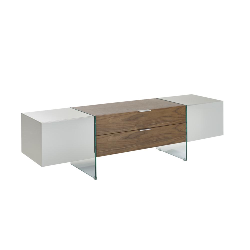 Sturado TV unit light grey and walnut