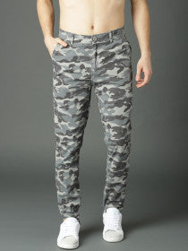 Roadster Men Olive Green Slim Fit Printed Joggers
