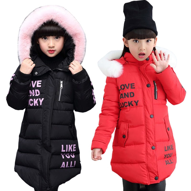 Kids Girls Jacket 2018 Autumn Winter Coat Girls Warm Baby Hooded Outerwear Girls Coat Kids Clothes Down Parkas