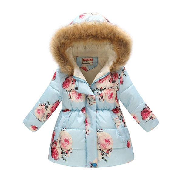 Kids Girls Jacket 2018 Autumn Winter Coat Girls Warm Baby Hooded Outerwear Girls Coat Kids Clothes Down Parkas