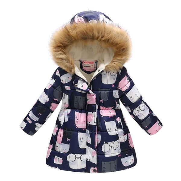 Kids Girls Jacket 2018 Autumn Winter Coat Girls Warm Baby Hooded Outerwear Girls Coat Kids Clothes Down Parkas