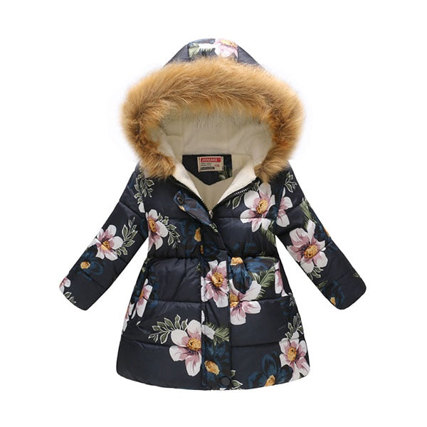 Kids Girls Jacket 2018 Autumn Winter Coat Girls Warm Baby Hooded Outerwear Girls Coat Kids Clothes Down Parkas