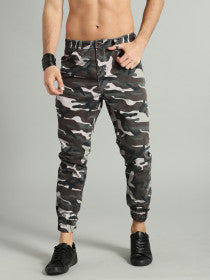 Roadster Men Olive Green Slim Fit Printed Joggers