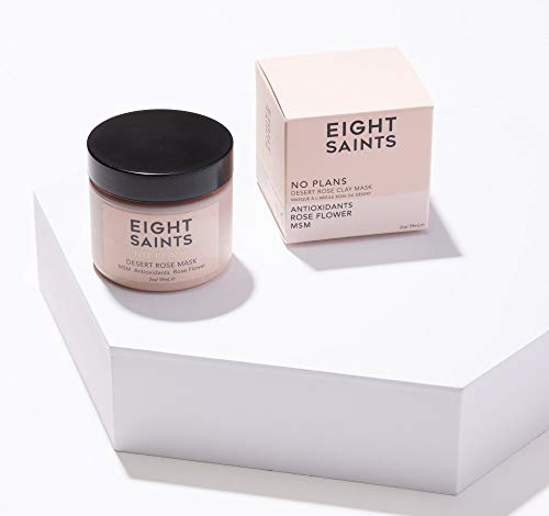 Eight Saints No Plans Desert Rose Clay Face Mask, Natural and Organic Pore Reducing Clay Facial Mask to Remove Blemishes, Acne, Oil, and Impurities, 4 Ounces