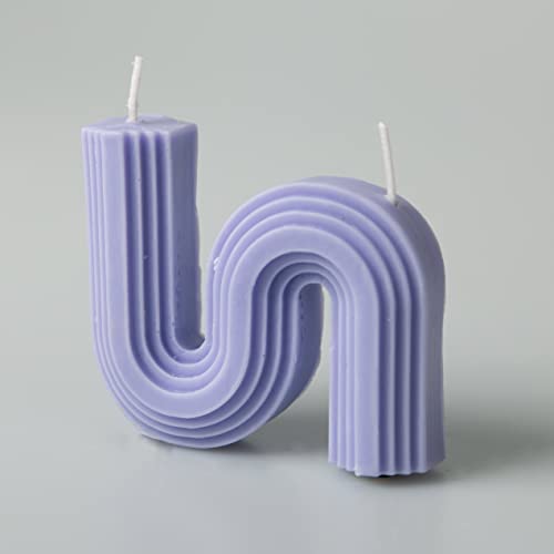 S Form Designer Kerze Lila Vegan Handgefertigt Sojawachs Baumwolldocht Deko Candle Trend