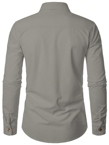 Casual Shirt for Men|| Shirt for Men|| Men Stylish Shirt (Rib-Shirt) (L, Grey)
