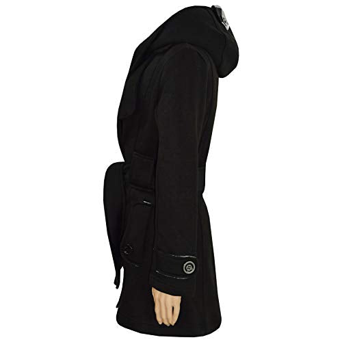 Kids Girls Overcoat Hooded Trench Coat Padded Oversized Lapels Long Parka Jacket