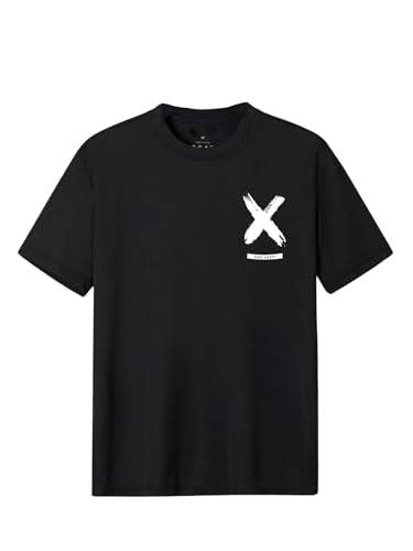 Lymio Men T-Shirt || T-Shirt for Men || Printed T Shirt || T-Shirt (X-Tshirt-6-10) (L, Black)