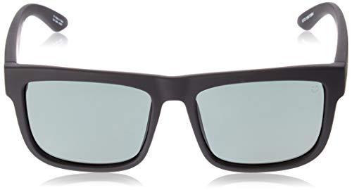 Spy Optic Discord Square Sunglasses, Soft Matte Black/Happy Gray Green Polarized, 57 mm