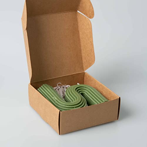 S Form Designer Kerze Grün Vegan Trend Handgefertigt Sojawachs Baumwolldocht Deko Candle