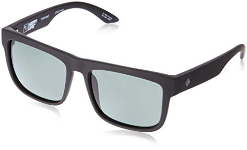 Spy Optic Discord Square Sunglasses, Soft Matte Black/Happy Gray Green Polarized, 57 mm