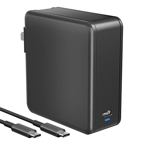 100W USB C Charger for MacBook Pro 16, 15, 14, 13 inch 2021, 2020, 2019, 2018, New MacBook Air, iPad Pro, Type C Thunderbolt Laptops Foldable Power Adapter with 6ft USB C to USB C Charging Cable