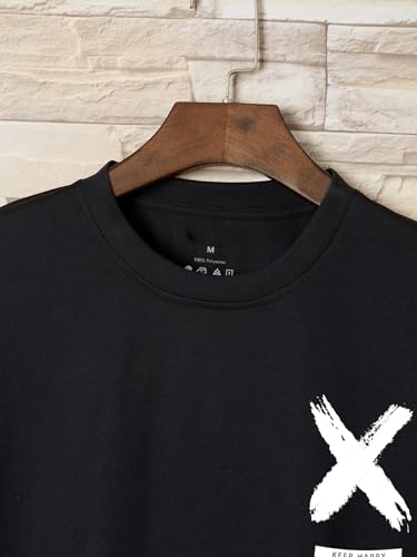 Lymio Men T-Shirt || T-Shirt for Men || Printed T Shirt || T-Shirt (X-Tshirt-6-10) (L, Black)