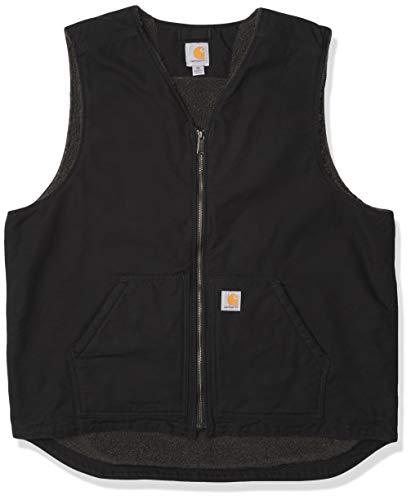 Carhartt mens Relaxed Fit Washed Duck Sherpa-lined Vest