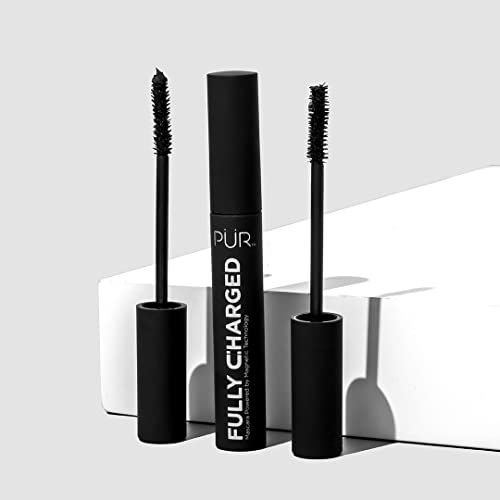 PÜR Fully Charged Mascara - Magnetic Black Mascara For Full Volumizing To Instantly Lift, Separate, and Define Each Lash - Gluten, BPA, & Paraben Free Eye Makeup
