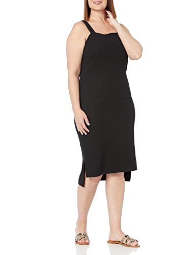 The Drop Women's Amelia Square Neck Strappy Bodycon Midi Tank Dress, Praline, 5X, Plus Size