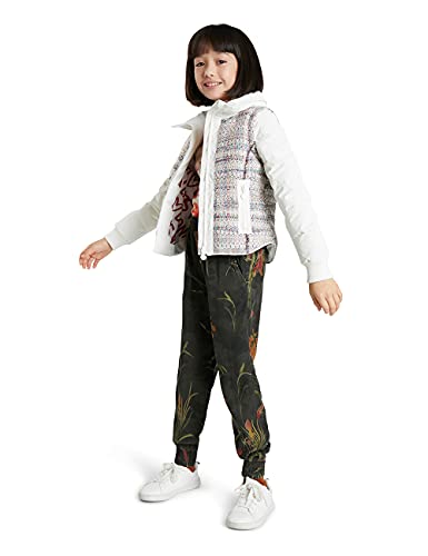 Desigual Girls' Woven Padded Short Overcoat, White, 9/10