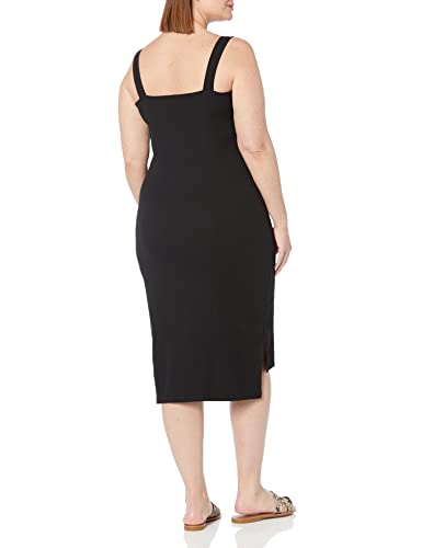 The Drop Women's Amelia Square Neck Strappy Bodycon Midi Tank Dress, Praline, 5X, Plus Size