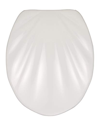 WENKO 18442100 Muschel Thermoset Plastic Premium Toilet Seat, White