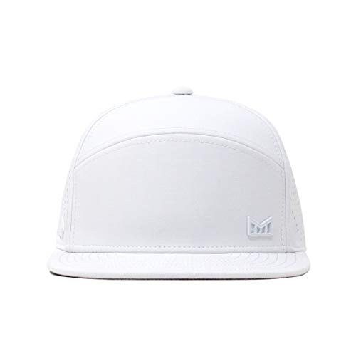 melin Trenches Icon Hydro, Performance Snapback Hat, Water-Resistant Baseball Cap for Men & Women, White