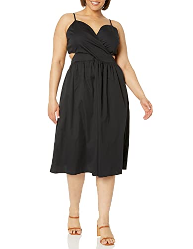 The Drop Women's Makenna Strappy Cross Front Smocked Back Midi Dress, Rosette, 5X, Plus Size