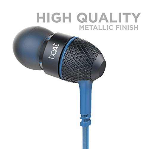 boAt BassHeads 225 Wired in Ear Earphone with Mic and Carry Case(Blue)