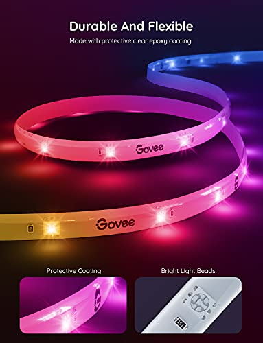 Govee 65.6ft RGBIC LED Strip Lights, Smart LED Strip Segmented App Control, WiFi LED Lights Work with Alexa and Google Assistant, Music Sync, DIY, for Living Room, Christmas, 2 Rolls of 32.8ft