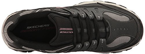 Skechers mens Afterburn M. Fit fashion sneakers, Charcoal/Black, 12 US