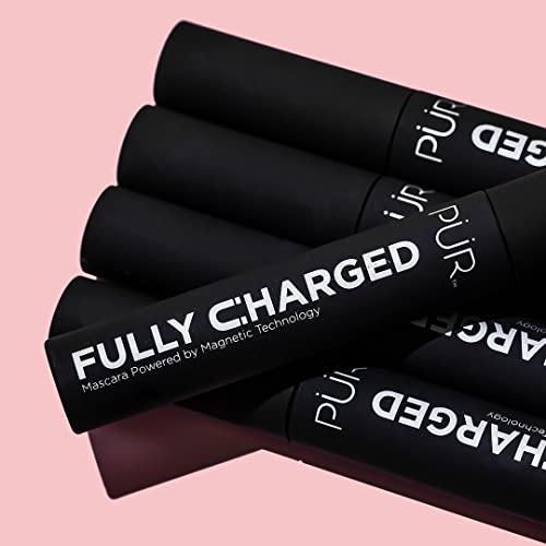 PÜR Fully Charged Mascara - Magnetic Black Mascara For Full Volumizing To Instantly Lift, Separate, and Define Each Lash - Gluten, BPA, & Paraben Free Eye Makeup