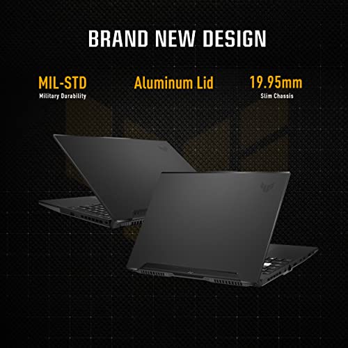 ASUS TUF Dash 15 (2022) Gaming Laptop, 15.6” 144Hz FHD Display, Intel Core i7-12650H, GeForce RTX 3060, 16GB DDR5, 512GB SSD, Thunderbolt 4, Thunderbolt 4, Windows 11 Home, Off Black, FX517ZM-AS73