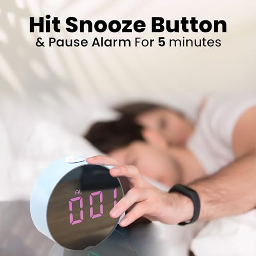 Heart Home ABS Battery Oprated Loud Digital Alarm Clock|Desk, Table Clock|Alarm Clock For Heavy Sleepers (White)