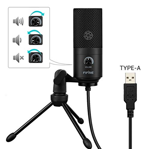 USB Microphone,FIFINE Metal Condenser Recording Microphone for Laptop MAC or Windows Cardioid Studio Recording Vocals, Voice Overs,Streaming Broadcast and YouTube Videos-K669B