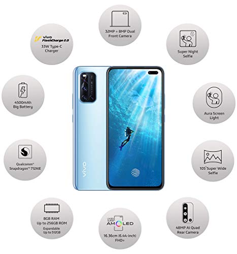 Vivo V19 (Mystic Silver, 8GB RAM, 256GB Storage) with No Cost EMI/Additional Exchange Offers