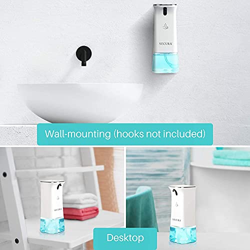 Secura Premium Automatic Foaming Soap Dispenser 9.5oz/280ml w/Adjustable Volume Control | Fashionable Exquisite Battery Operated Electric Touchless Soap Dispensers for Kitchen, Bathroom, Office, Hotel