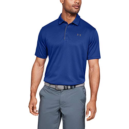 Under Armour Men's Tech Golf Polo , Royal Blue (400)/Graphite , Small