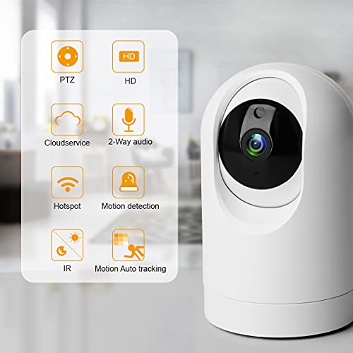 Konnek Stein Indoor Security Camera Wireless, 2K Smart Home IP Camera 2.4G/5G Dual-Band WiFi Connection, Two-Way Audio, AI Human Motion Detection, Night Vision, App Remote Control - White (QC21S)