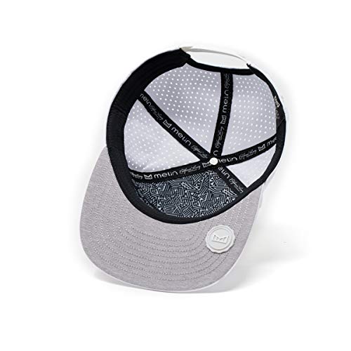 melin Trenches Icon Hydro, Performance Snapback Hat, Water-Resistant Baseball Cap for Men & Women, White