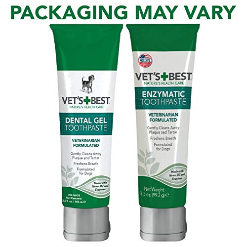 Vet’s Best Dog Toothbrush and Enzymatic Toothpaste Set | Teeth Cleaning and Fresh Breath Kit with Dental Care Guide | Vet Formulated