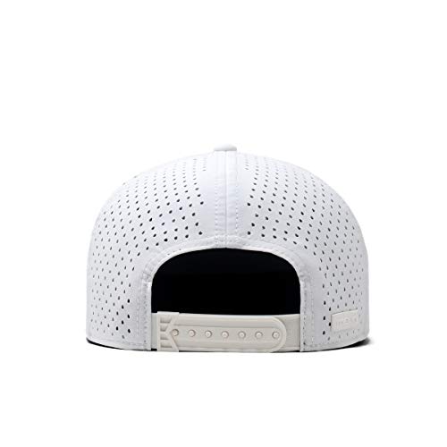melin Trenches Icon Hydro, Performance Snapback Hat, Water-Resistant Baseball Cap for Men & Women, White