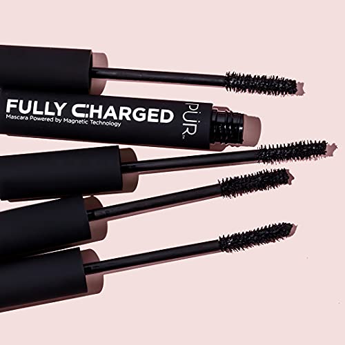 PÜR Fully Charged Mascara - Magnetic Black Mascara For Full Volumizing To Instantly Lift, Separate, and Define Each Lash - Gluten, BPA, & Paraben Free Eye Makeup