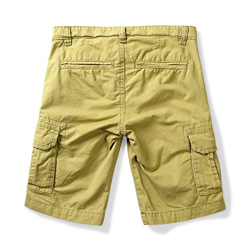 OCHENTA Little Big Boys' Lightweight Multi Pockets Casual Cargo Shorts - khaki - 12-13 years