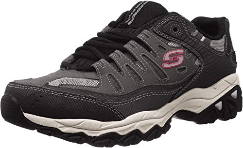 Skechers mens Afterburn M. Fit fashion sneakers, Charcoal/Black, 12 US