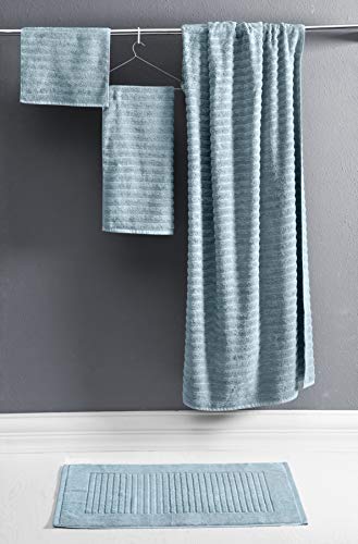 Classic Turkish Towels 3 Piece Luxury Bath Sheet Set - 40 x 65 Inch Soft and Thick Oversized Bathroom Towels Made with 100% Turkish Cotton (Seafoam)